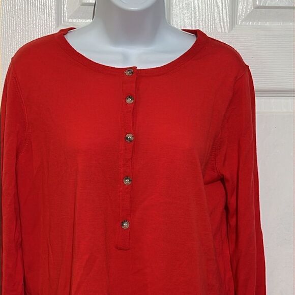 Theory Womens Long Sleeve half button down Wool Knit Sweatshirt size L - Picture 2 of 8
